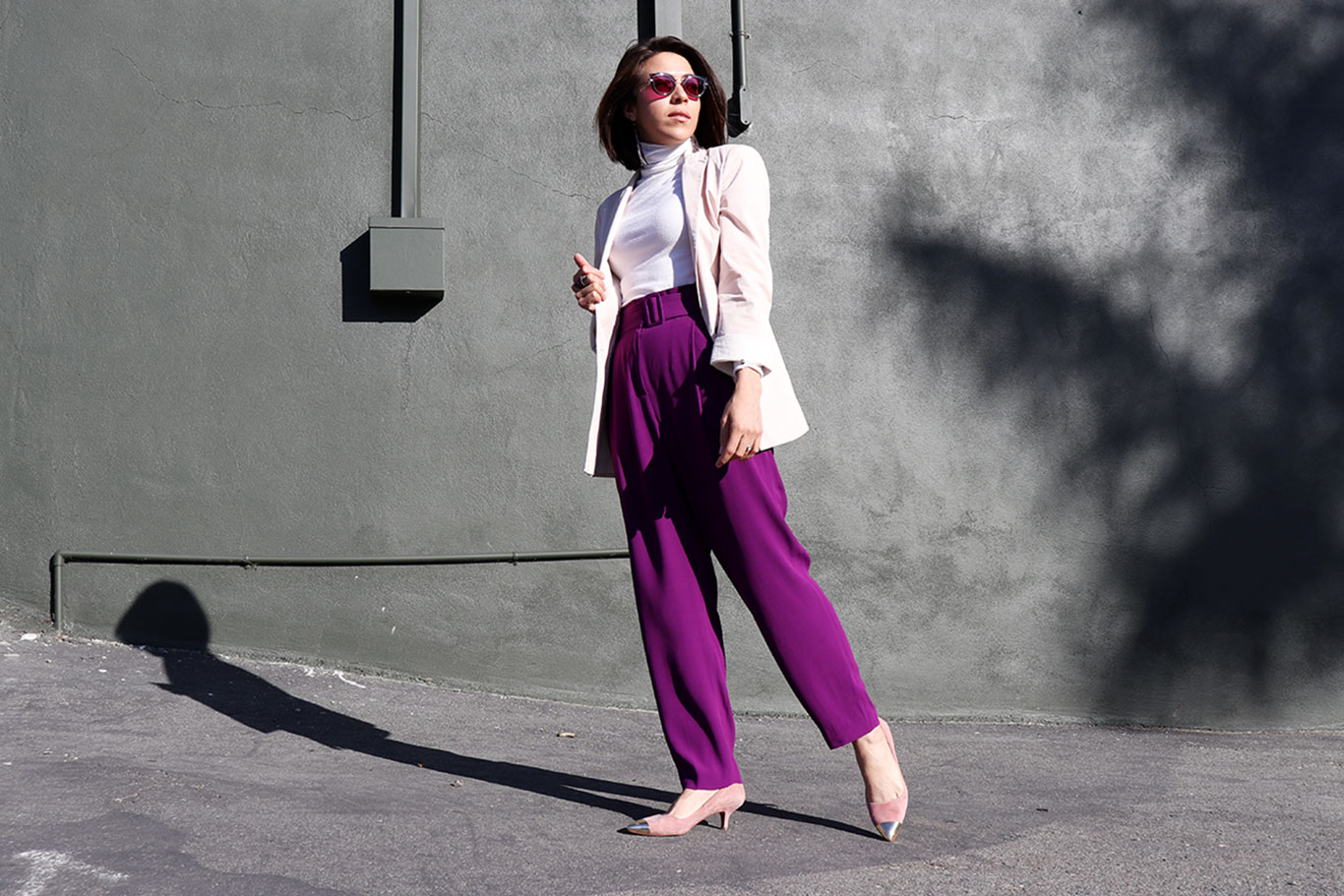 How to Style Purple Pants…2 of 4 ways - My Stylosophy