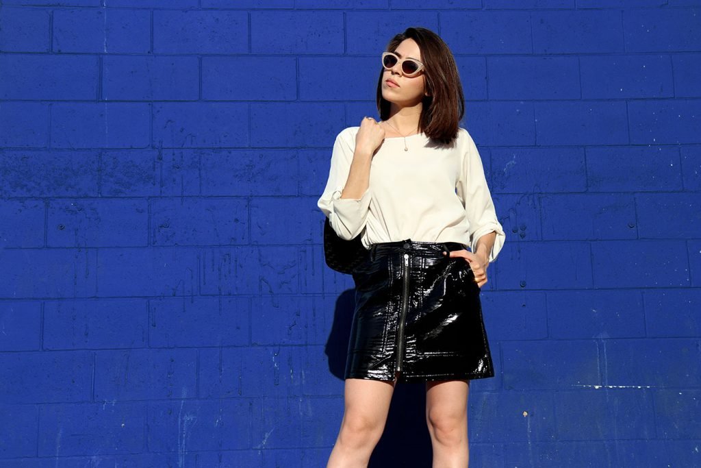 H&m vinyl outlet skirt