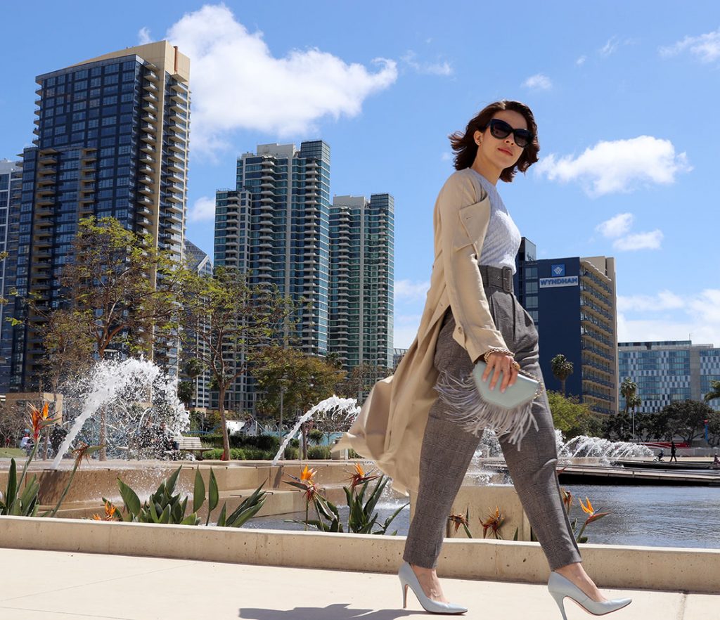 trenchcoat-pastelcolor-checktrousers-trends2018-howtowear-fringebag-karlavargas