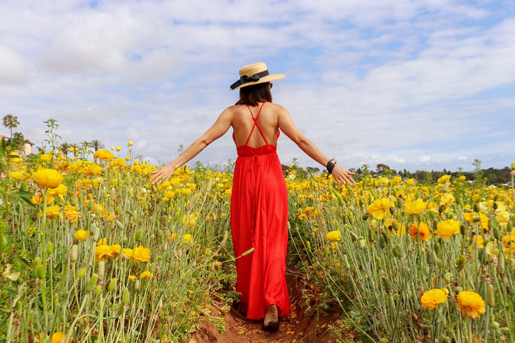 KarlaVargas-SanDiego-FlowerFields-RedDress-SummerDress-SummerStyle-PolkaDot-PolkaDotDress-PolkaDress-RedDress