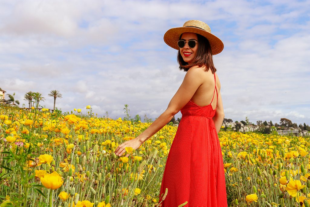 KarlaVargas-SanDiego-FlowerFields-RedDress-SummerDress-SummerStyle-PolkaDot-PolkaDotDress-PolkaDress-RedDress-Flowers-SanDiegoFlowerFields