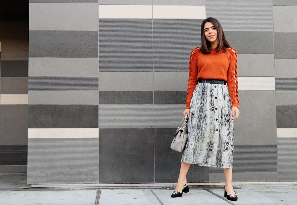 SnakeSkirt-Fall-FallStyle-FallLook-HowToWear-HowToStyle-SnakePrints-Sweater