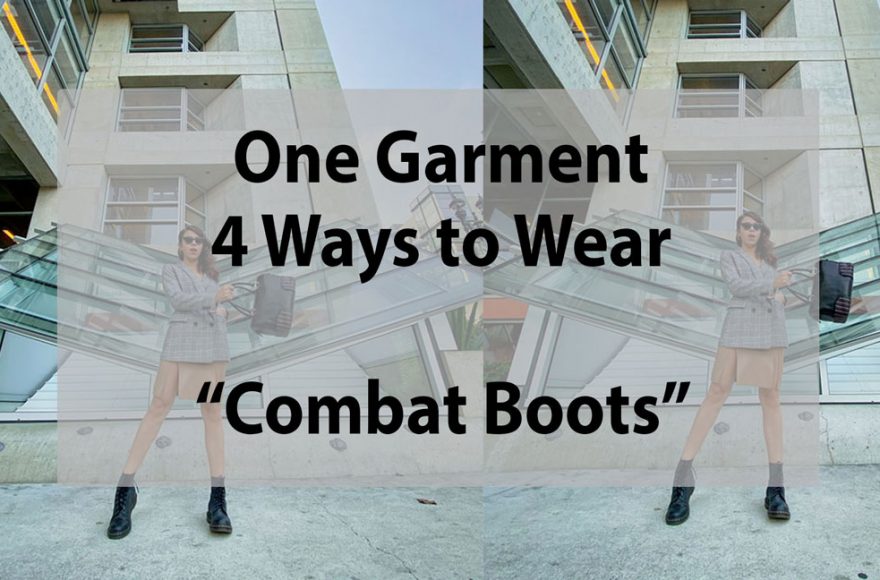 A girl wearing combat boots