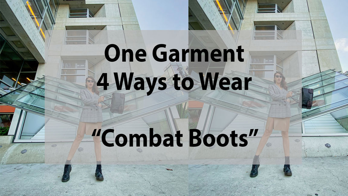 A girl wearing combat boots