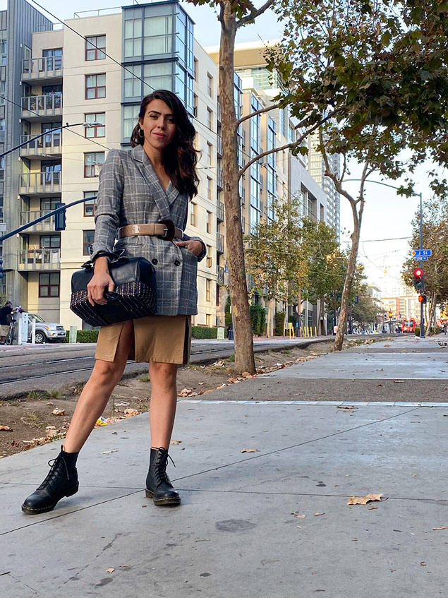 Girl wearing combat boots in San Diego 